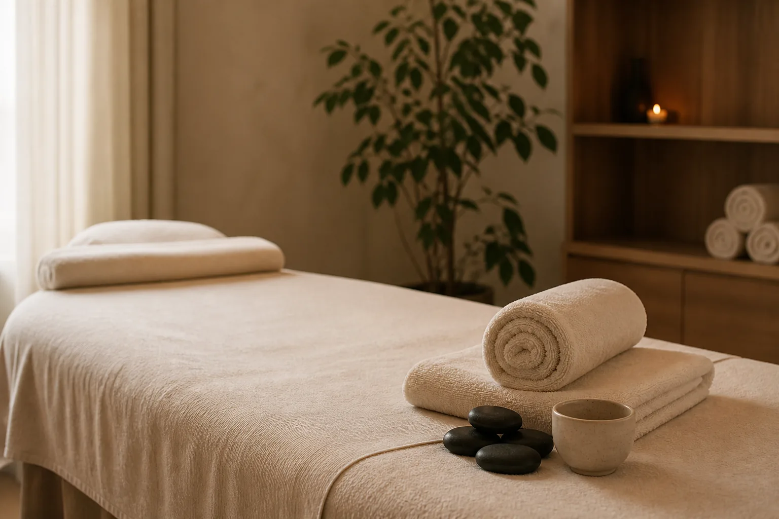 Sanitised private therapy room at O2 Spa Lucknow